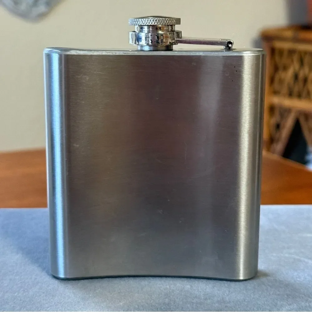 “I’ll Out Drink All You Whores” Pink and Silver Party Flask 6 Oz Stainless Steel